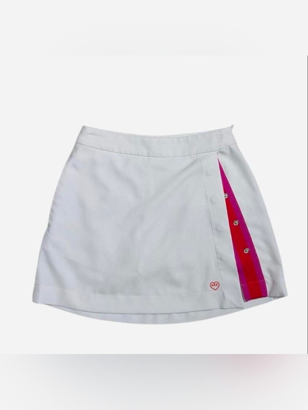 G/Fore white golf‎ skort with pink and red accents slit Size 0 snap slit